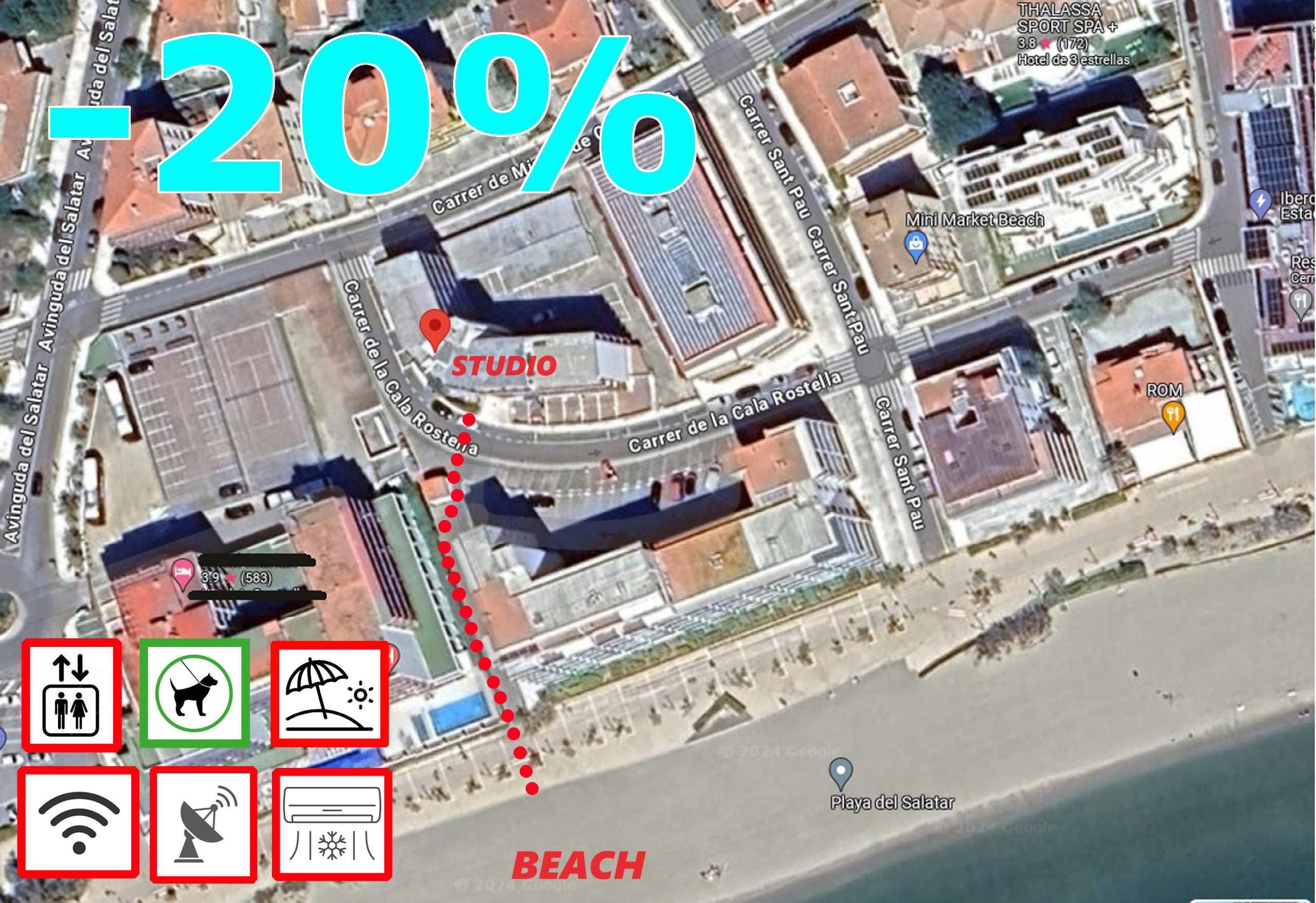 Estudio en Rosas / Roses - 1209 WEEKEND 150m playa